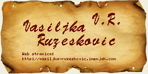 Vasiljka Ružesković vizit kartica
